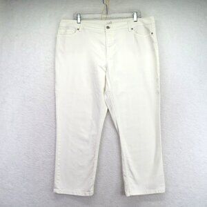 J Jill Crop Pants Womens 16 White Authentic Fit Stretch Casual‎ Pockets Summer